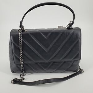 Maison Heritage Susi Sac Main Quilted Leather Satchel In Black NEW WITH TAGS